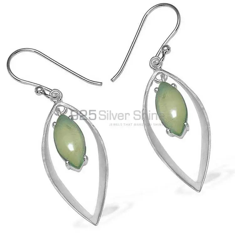 925 Sterling Silver Handmade Earrings In Prehnite Gemstone Jewelry 925SE905_1