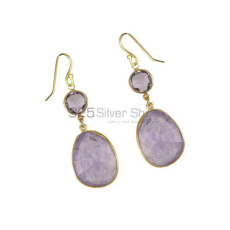 925 Sterling Silver Handmade Earrings In Amethyst Gemstone Jewelry 925SE1885_1