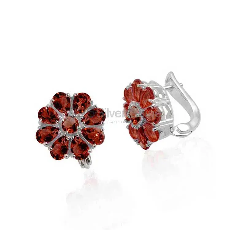 925 Sterling Silver Handmade Earrings In Garnet Gemstone Jewelry 925SE982_1