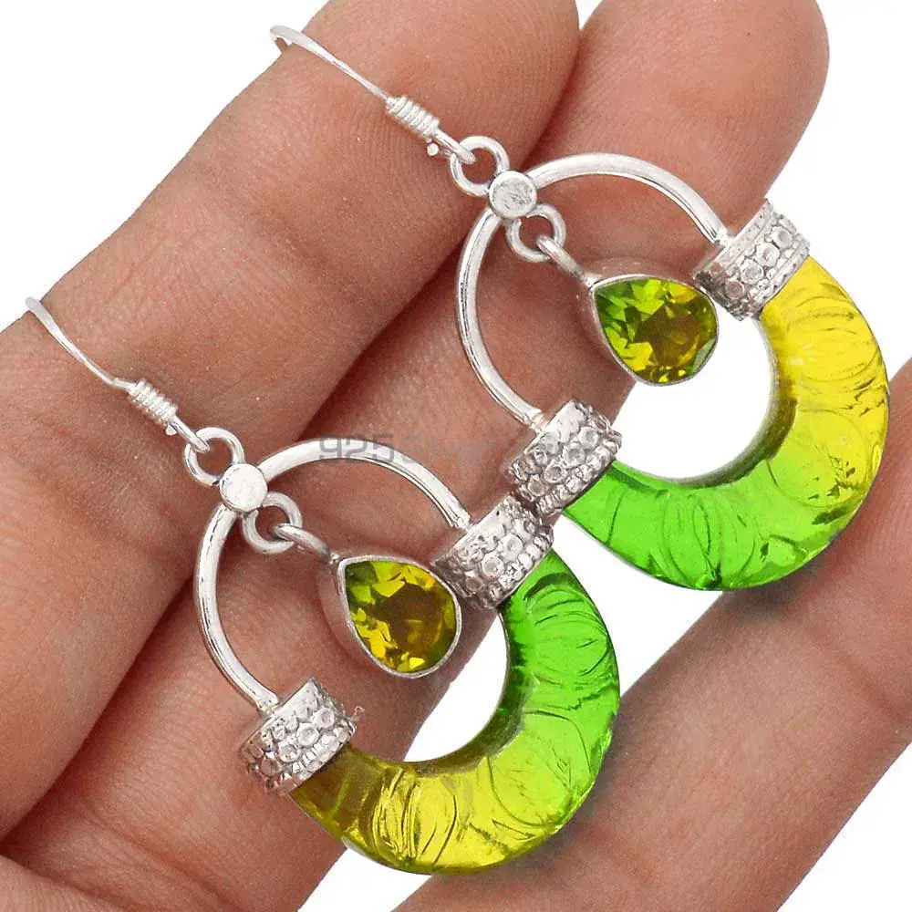 925 Sterling Silver Handmade Earrings In Quartz Gemstone Jewelry 925SE2857_1