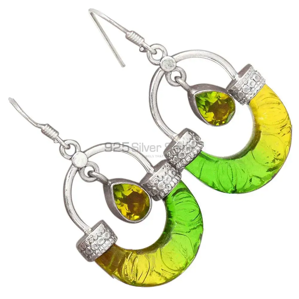 925 Sterling Silver Handmade Earrings In Quartz Gemstone Jewelry 925SE2857_2