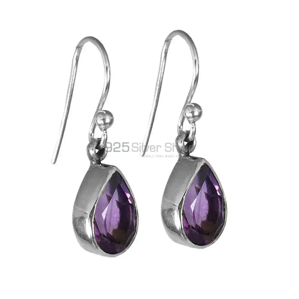 925 Sterling Silver Handmade Earrings In Amethyst Gemstone Jewelry 925SE1369_1