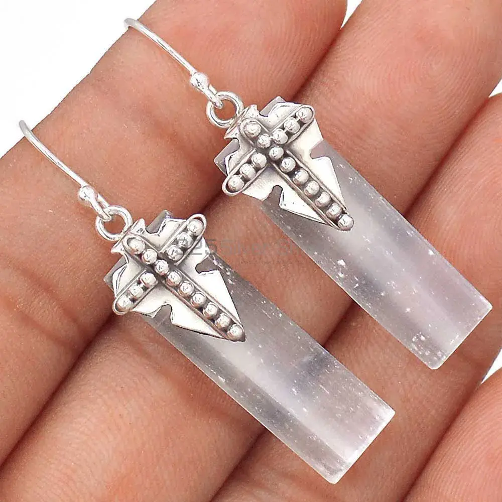 925 Sterling Silver Handmade Earrings In calcite Gemstone Jewelry 925SE2619_2