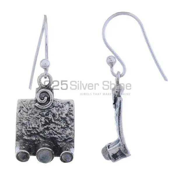 925 Sterling Silver Handmade Earrings In Rainbow Moonstone Jewelry 925SE1211_1