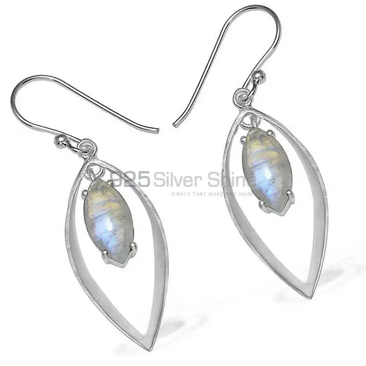 925 Sterling Silver Handmade Earrings In Rainbow Moonstone Jewelry 925SE904_1