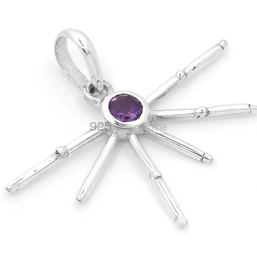 925 Sterling Silver Handmade Pendants In Amethyst Gemstone Jewelry 925SSP323-1_0