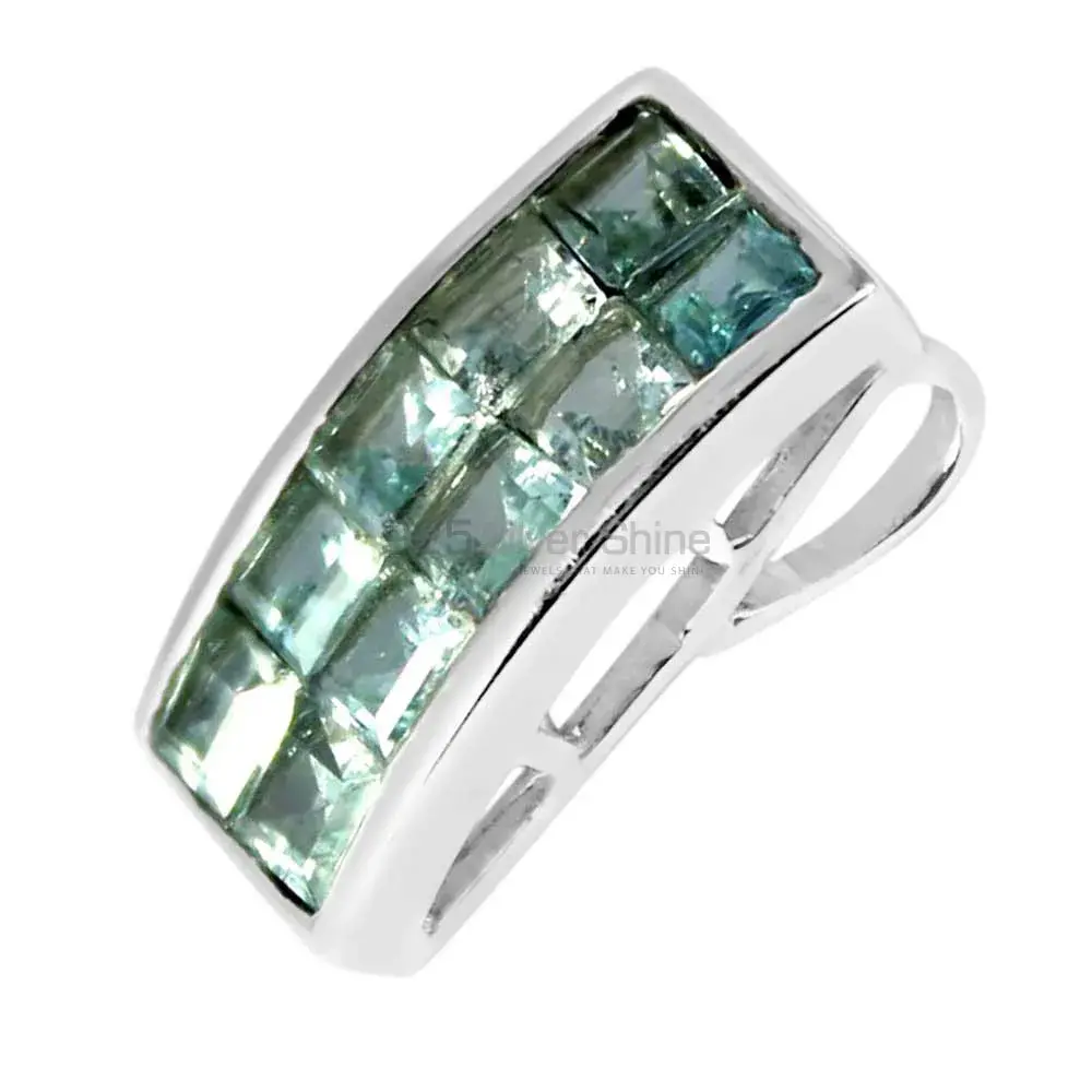 925 Sterling Silver Handmade Pendants In Blue Topaz Gemstone Jewelry 925SP245-5_1