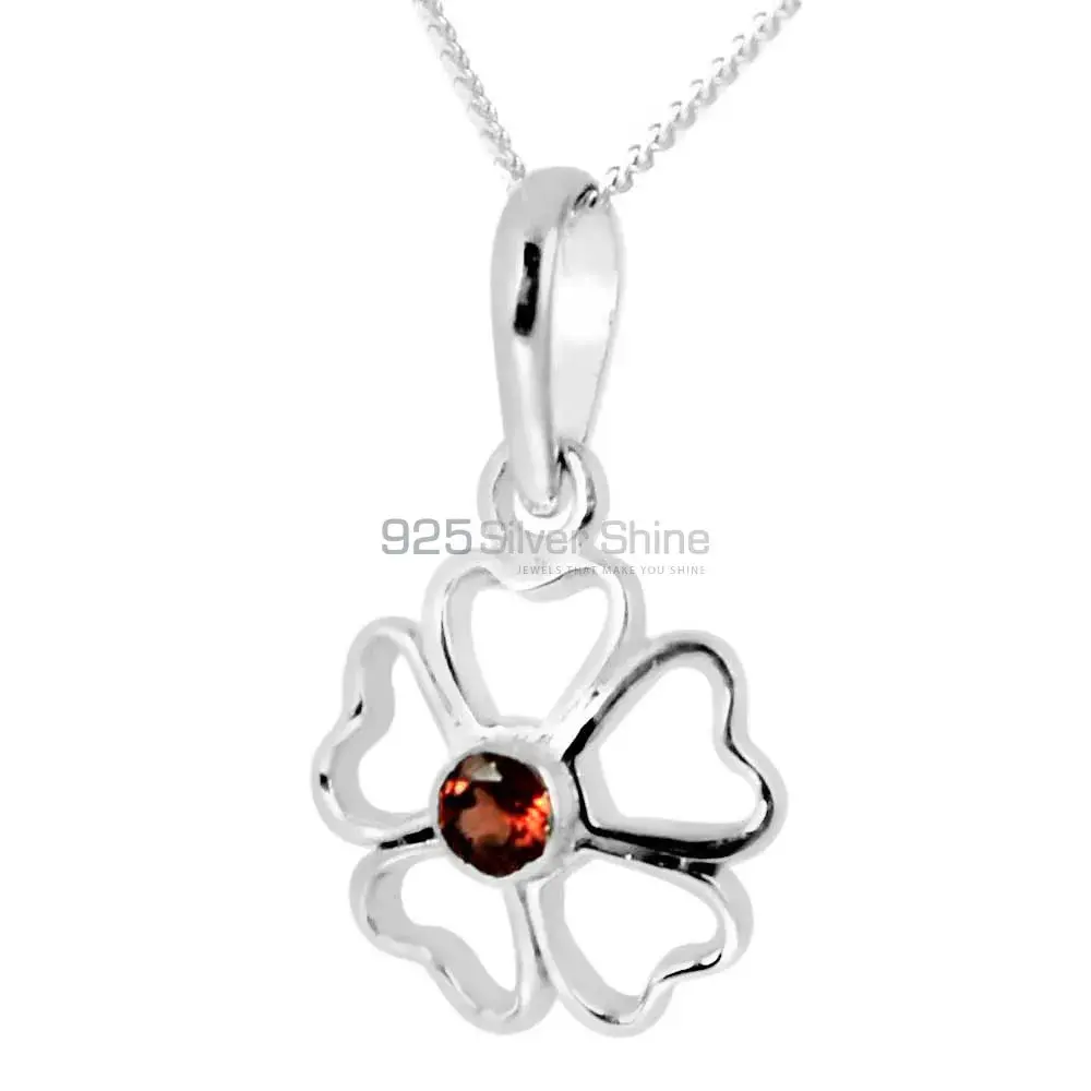 925 Sterling Silver Handmade Pendants In Garnet Gemstone Jewelry 925SP252-5_0