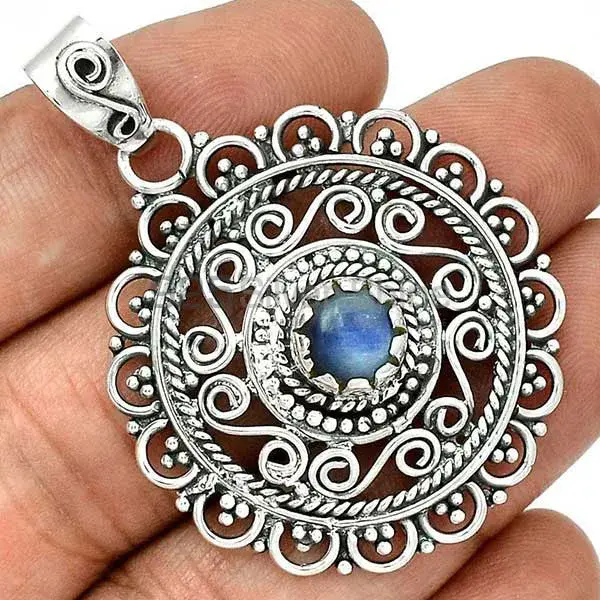 925 Sterling Silver Handmade Pendants In Kyanite Gemstone Jewelry 925SP19-2_1
