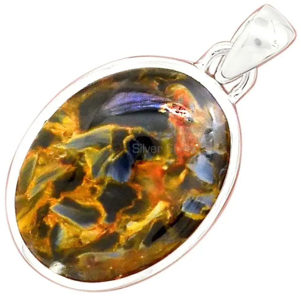 925 Sterling Silver Handmade Pendants In Pietersite Gemstone Jewelry 925SP144_4