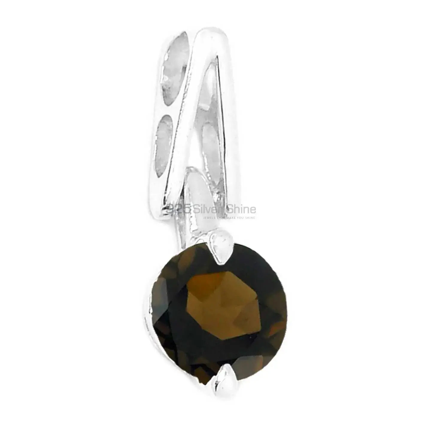 925 Sterling Silver Handmade Pendants In Smokey Gemstone Jewelry 925SSP301-1_2