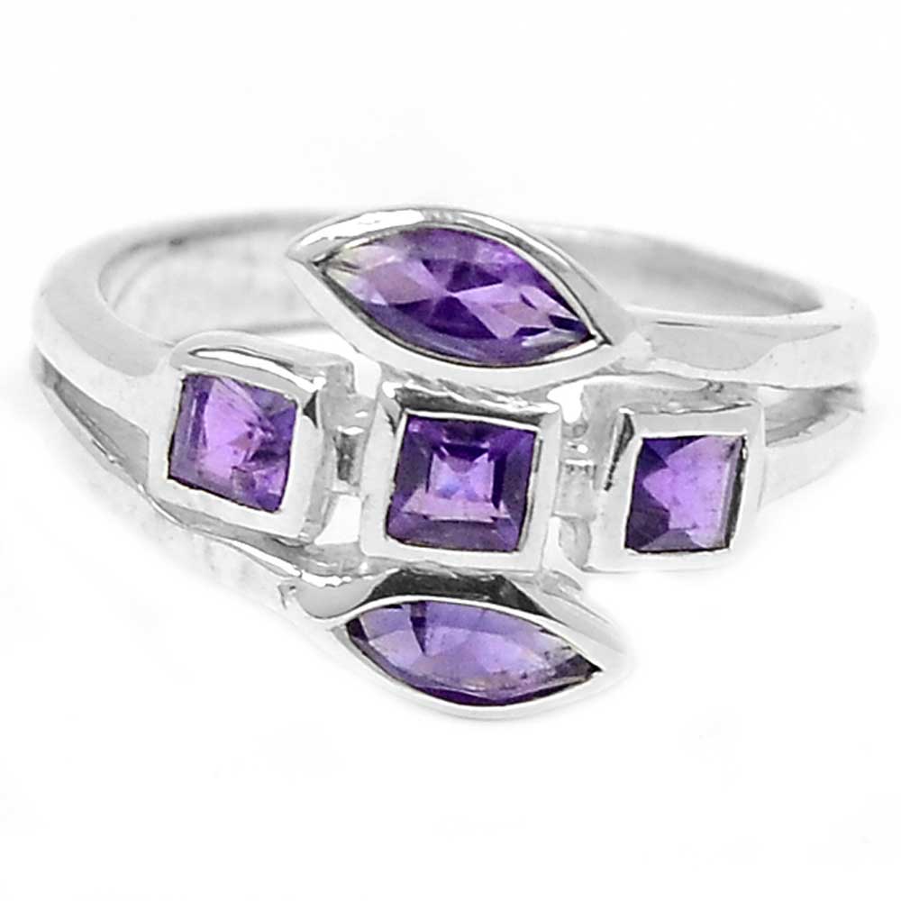 925 Sterling Silver Handmade Rings In Amethyst Gemstone Jewelry 925SR886_0