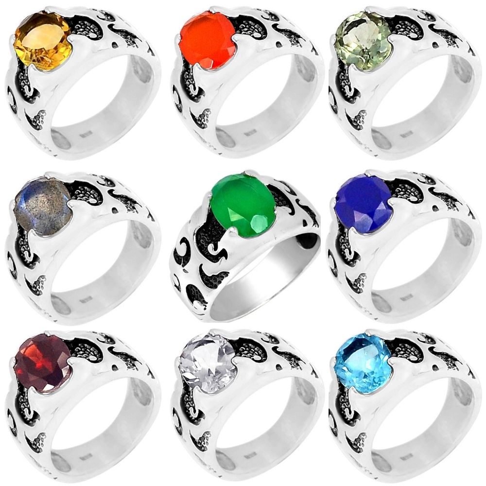 925 Sterling Silver Handmade Rings In Citrine Gemstone Jewelry 925SR965_1