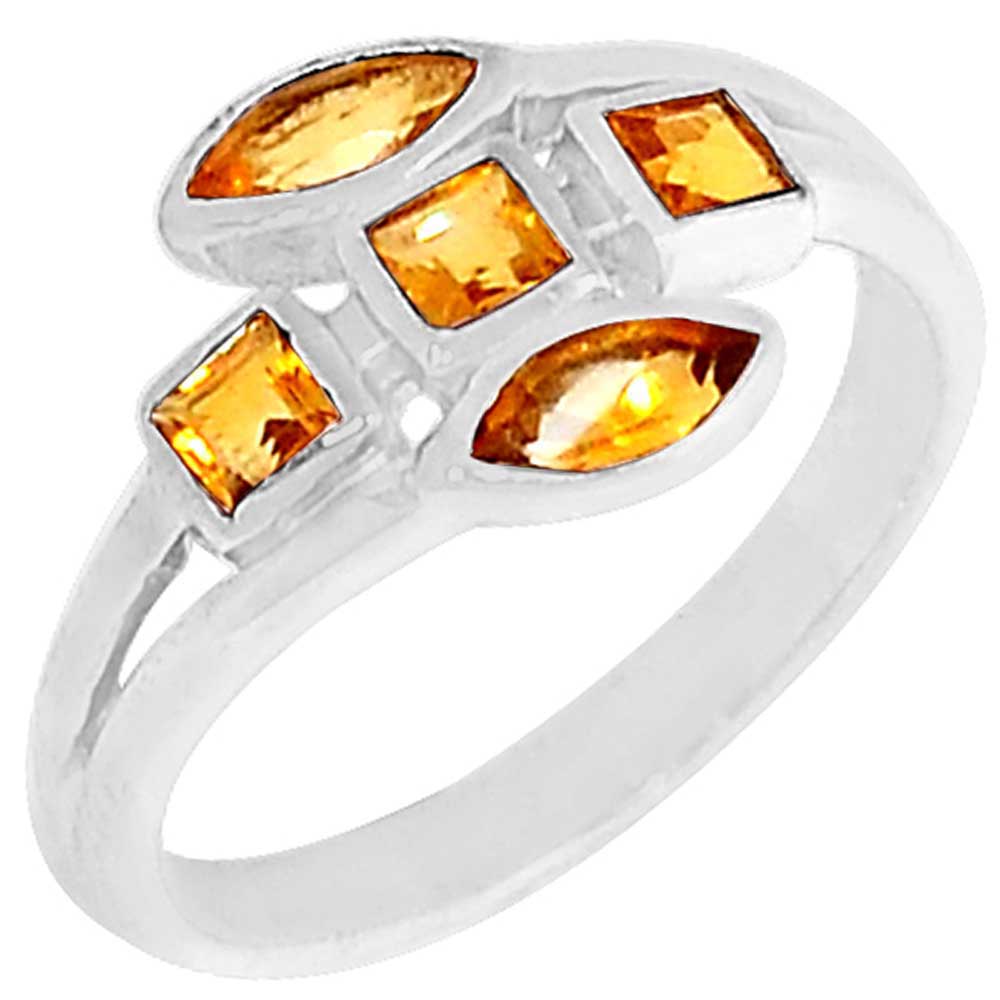 925 Sterling Silver Handmade Rings In Citrine Gemstone Jewelry 925SR887_0