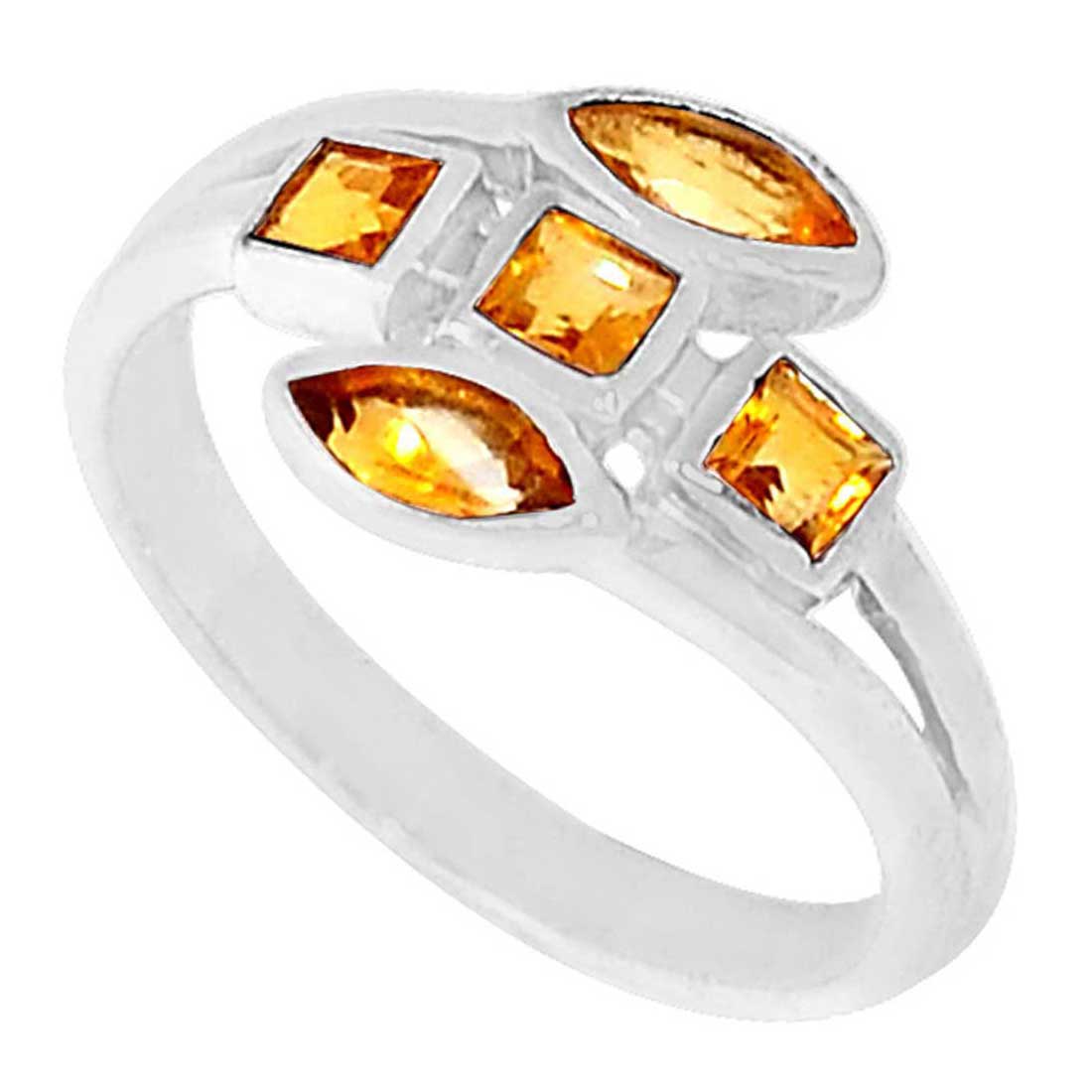 925 Sterling Silver Handmade Rings In Citrine Gemstone Jewelry 925SR887_1