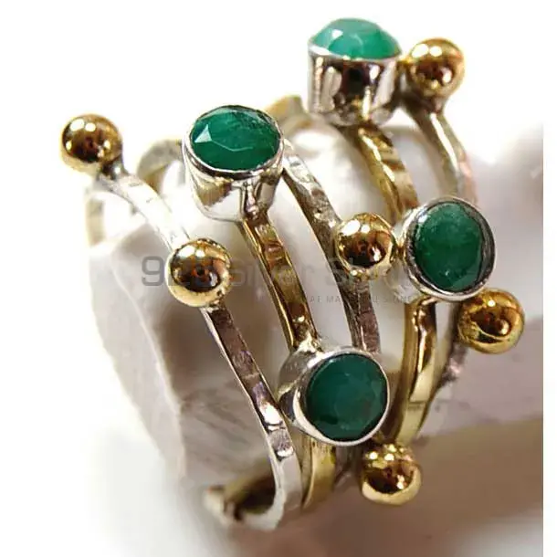 925 Sterling Silver Handmade Rings In Dyed Emerald Gemstone Jewelry 925SR3793_0