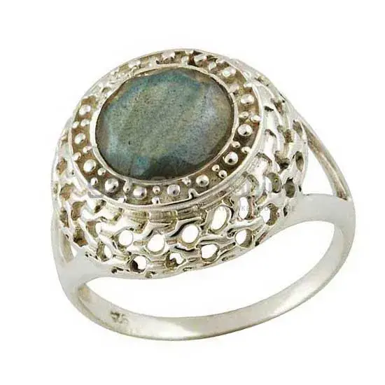925 Sterling Silver Handmade Rings In Labradorite Gemstone Jewelry 925SR3557_1