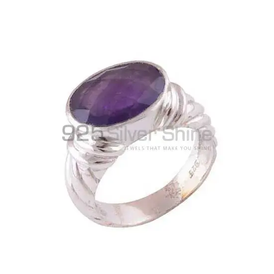Amethyst Birthstone Silver Rings Jewelry 925SR3455_1
