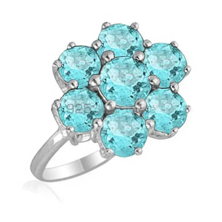 925 Sterling Silver Rings In Genuine Blue Topaz Gemstone 925SR1851_0
