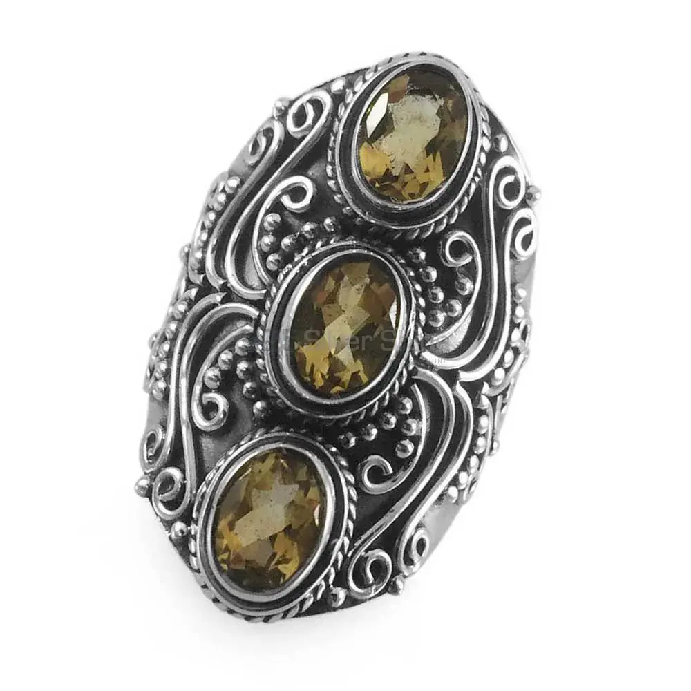 925 Sterling Silver Rings In Genuine Citrine Gemstone 925SR3849_1