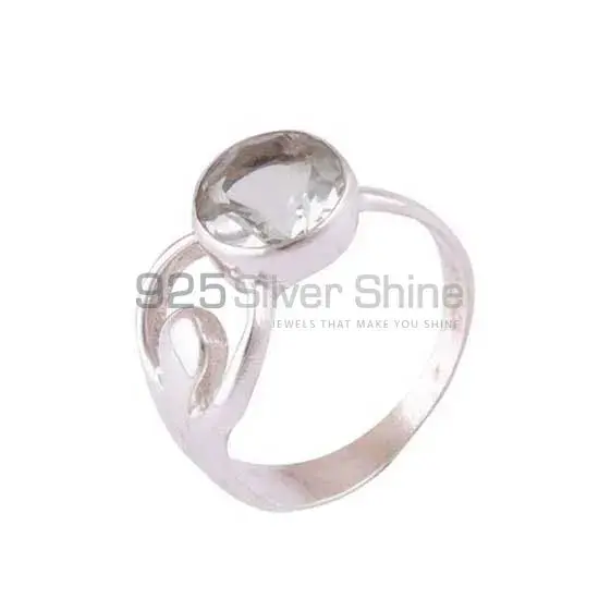Sterling Silver Green Amethyst Cut Stone Rings 925SR3964_1