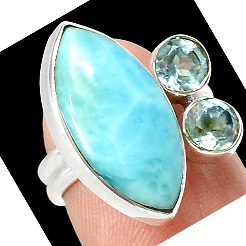 925 Sterling Silver Rings In Genuine Multi Gemstone 925SR1022_0