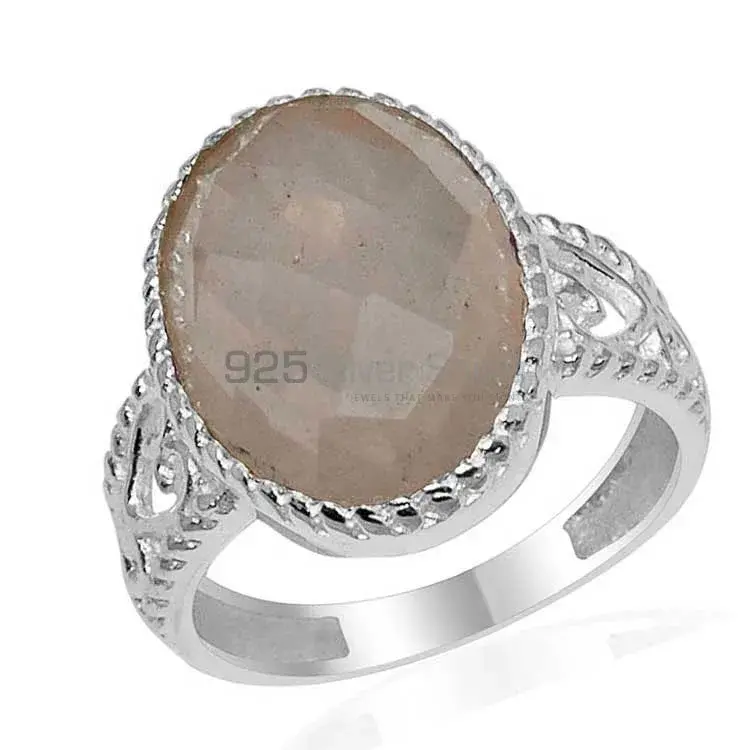 925 Sterling Silver Rings In Genuine Rose Quartz Gemstone 925SR1626_1