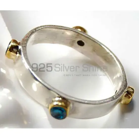 925 Sterling Silver Rings In Natural Blue Topaz Gemstone 925SR3689_0