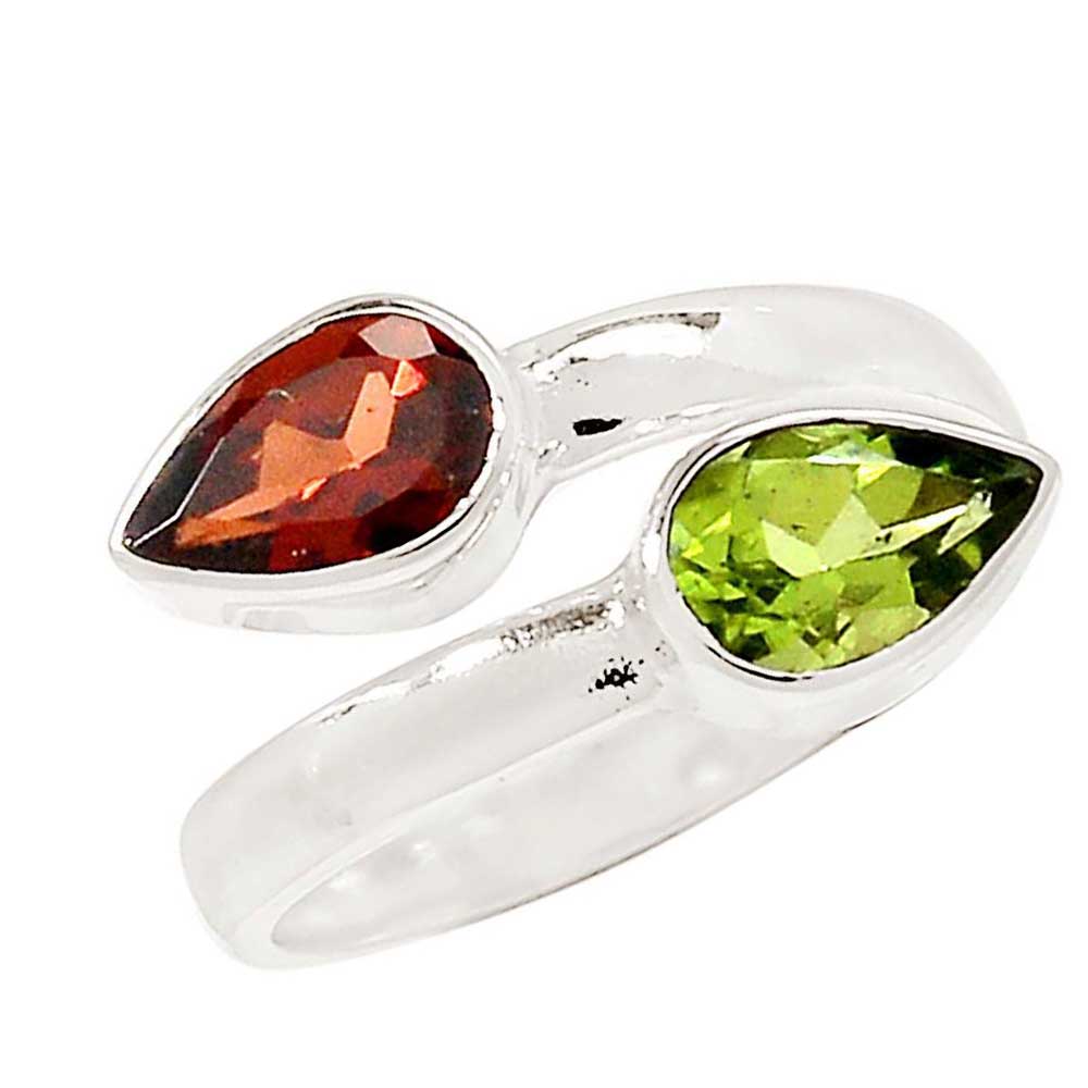 925 Sterling Silver Rings In Natural Multi Gemstone 925SR1020_0