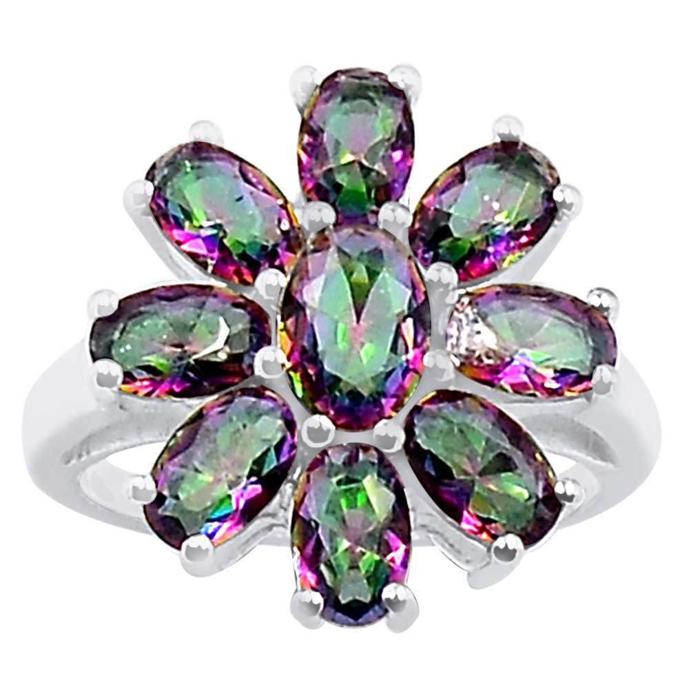 925 Sterling Silver Rings In Natural Mystic Topaz Gemstone 925SR941_0