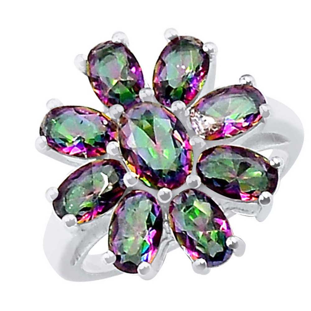 925 Sterling Silver Rings In Natural Mystic Topaz Gemstone 925SR941_1