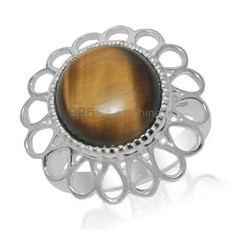 925 Sterling Silver Rings In Natural Tiger's Eye Gemstone 925SR1466_0