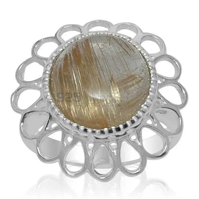 925 Sterling Silver Rings In Semi Precious Golden Rutile Gemstone 925SR1467