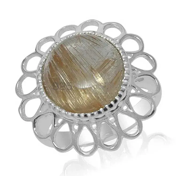 925 Sterling Silver Rings In Semi Precious Golden Rutile Gemstone 925SR1467_0