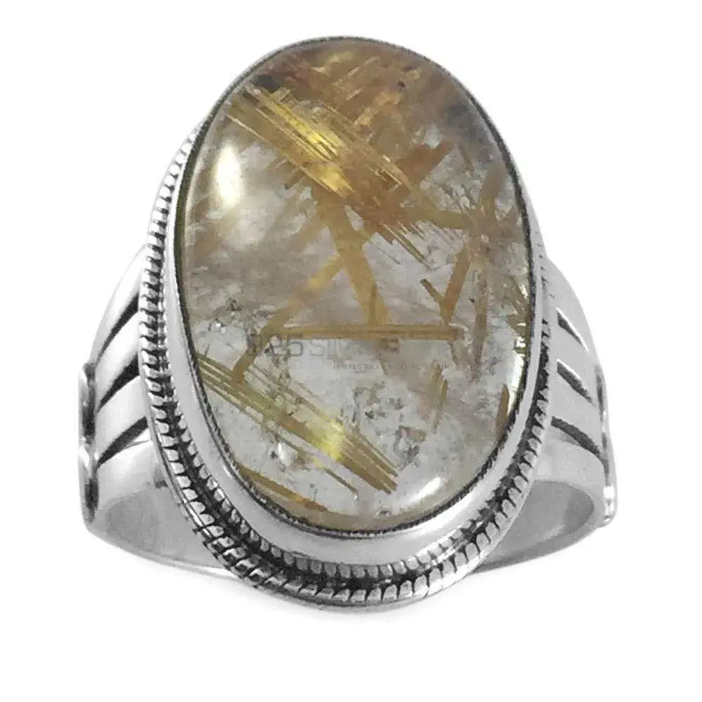925 Sterling Silver Rings In Semi Precious Golden Rutile Gemstone 925SR3848_0