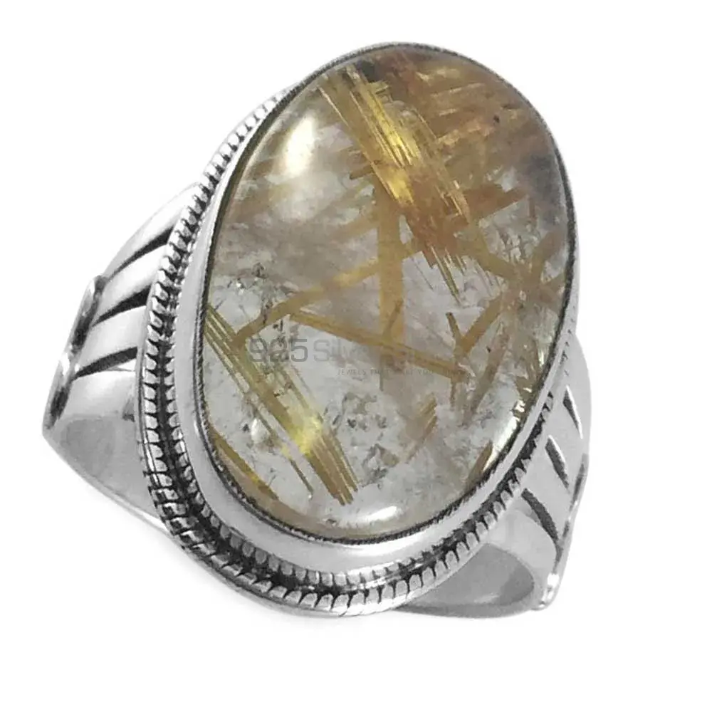 925 Sterling Silver Rings In Semi Precious Golden Rutile Gemstone 925SR3848_1