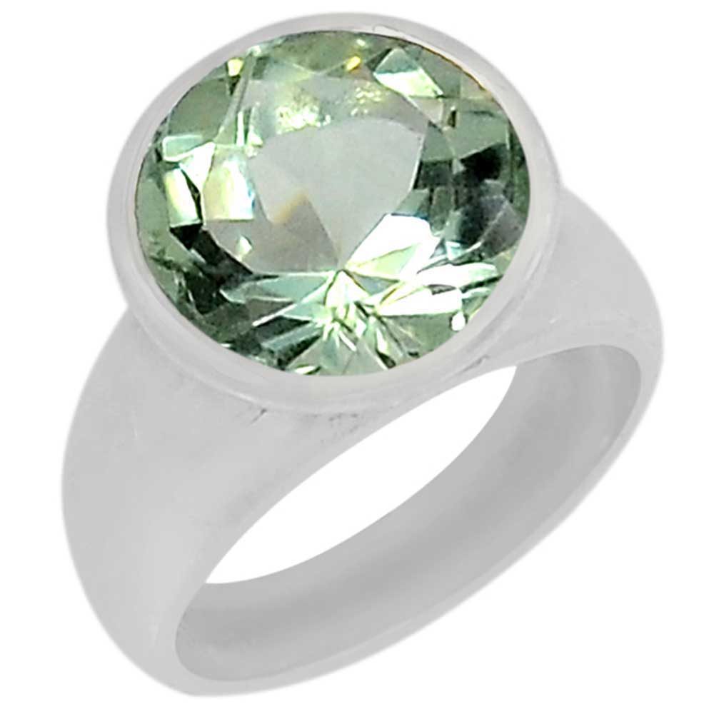 925 Sterling Silver Rings In Semi Precious Green Amethyst Gemstone 925SR942_0