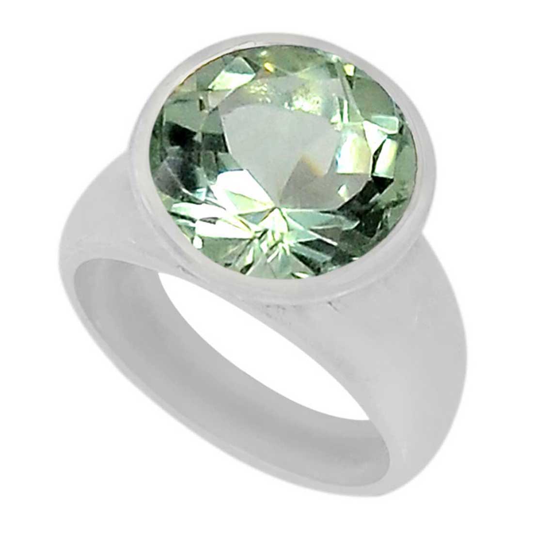 925 Sterling Silver Rings In Semi Precious Green Amethyst Gemstone 925SR942_1