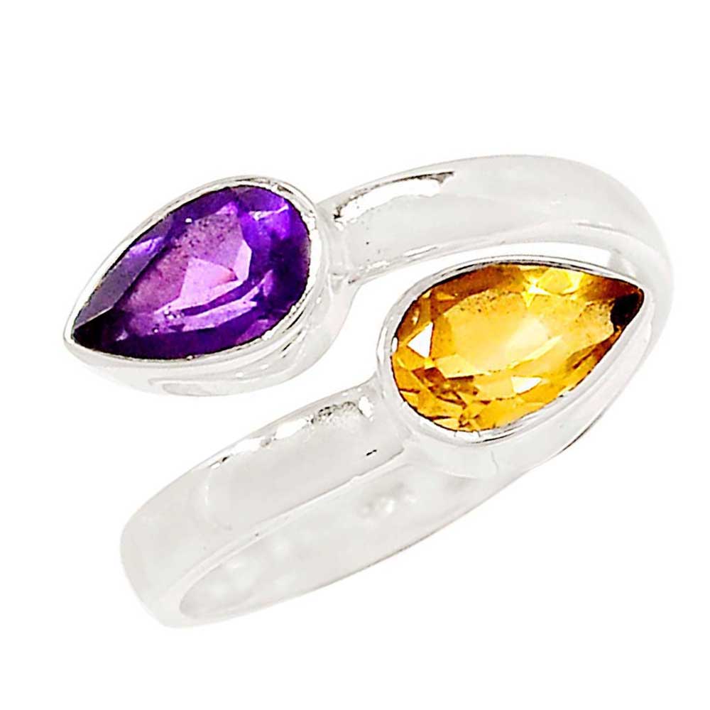 925 Sterling Silver Rings In Semi Precious Multi Gemstone 925SR1021_0