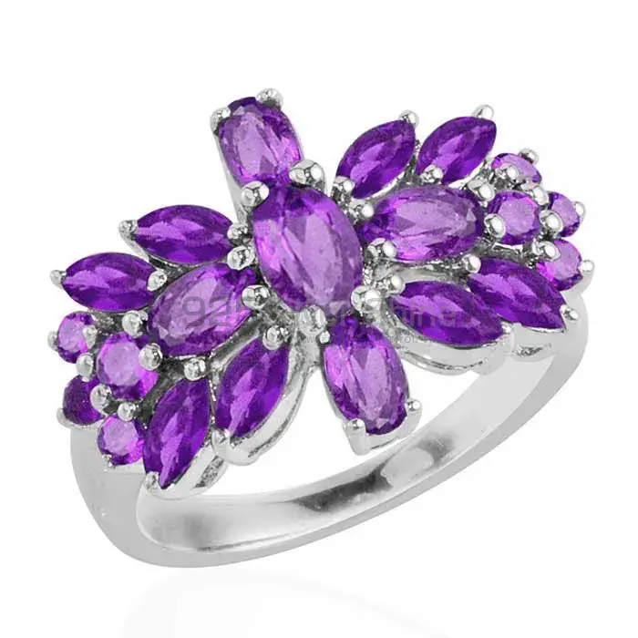 925 Sterling Silver Rings In Genuine Amethyst Gemstone 925SR1757_0
