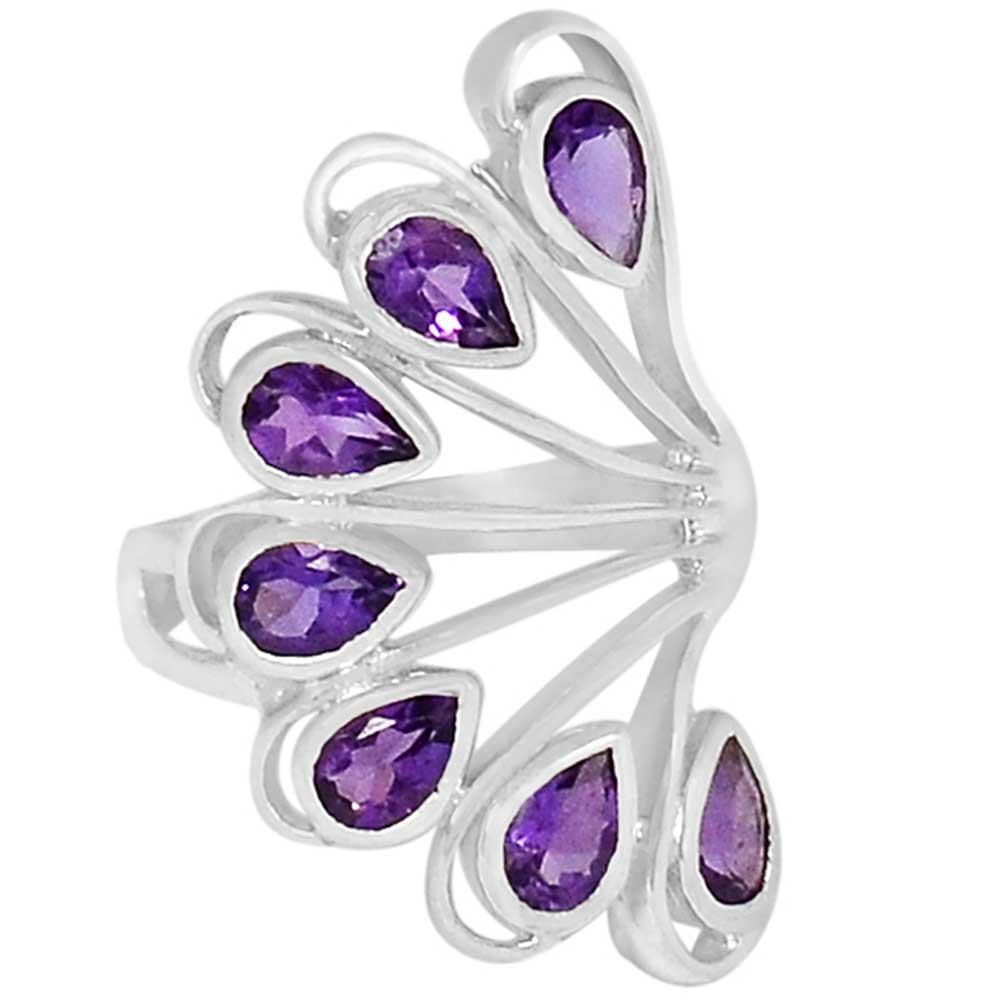 925 Sterling Silver Rings In Genuine Amethyst Gemstone 925SR916_0
