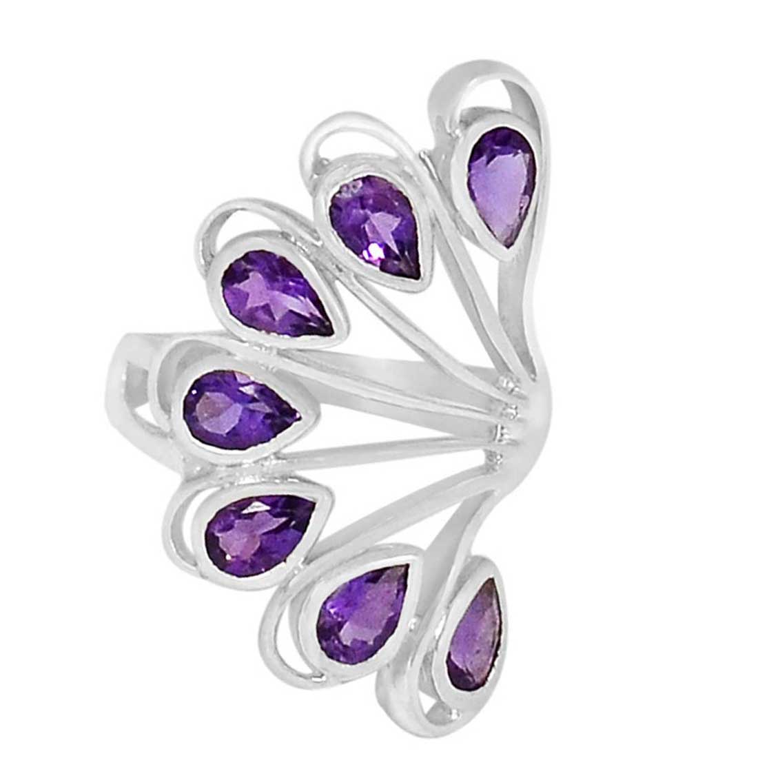 925 Sterling Silver Rings In Genuine Amethyst Gemstone 925SR916_1