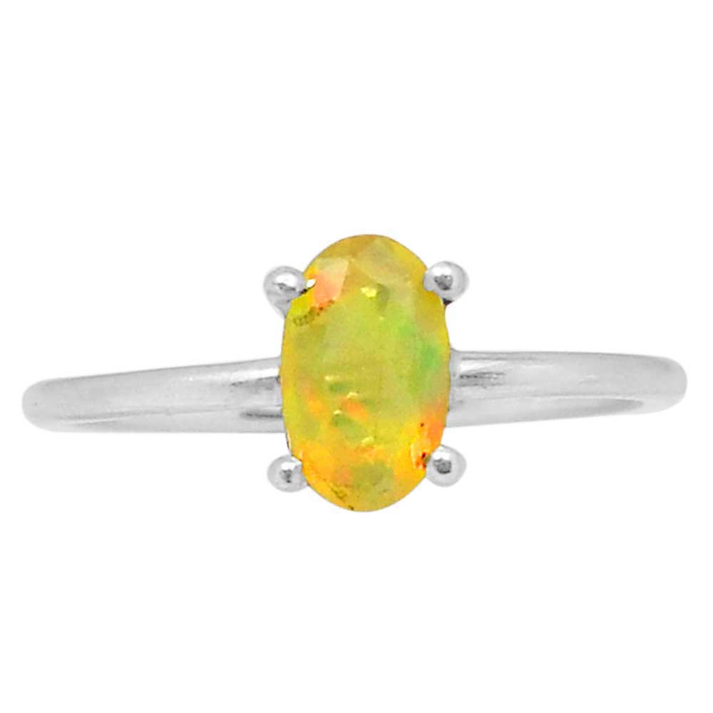 925 Sterling Silver Rings In Genuine Ethiopian opal Gemstone 925SR995