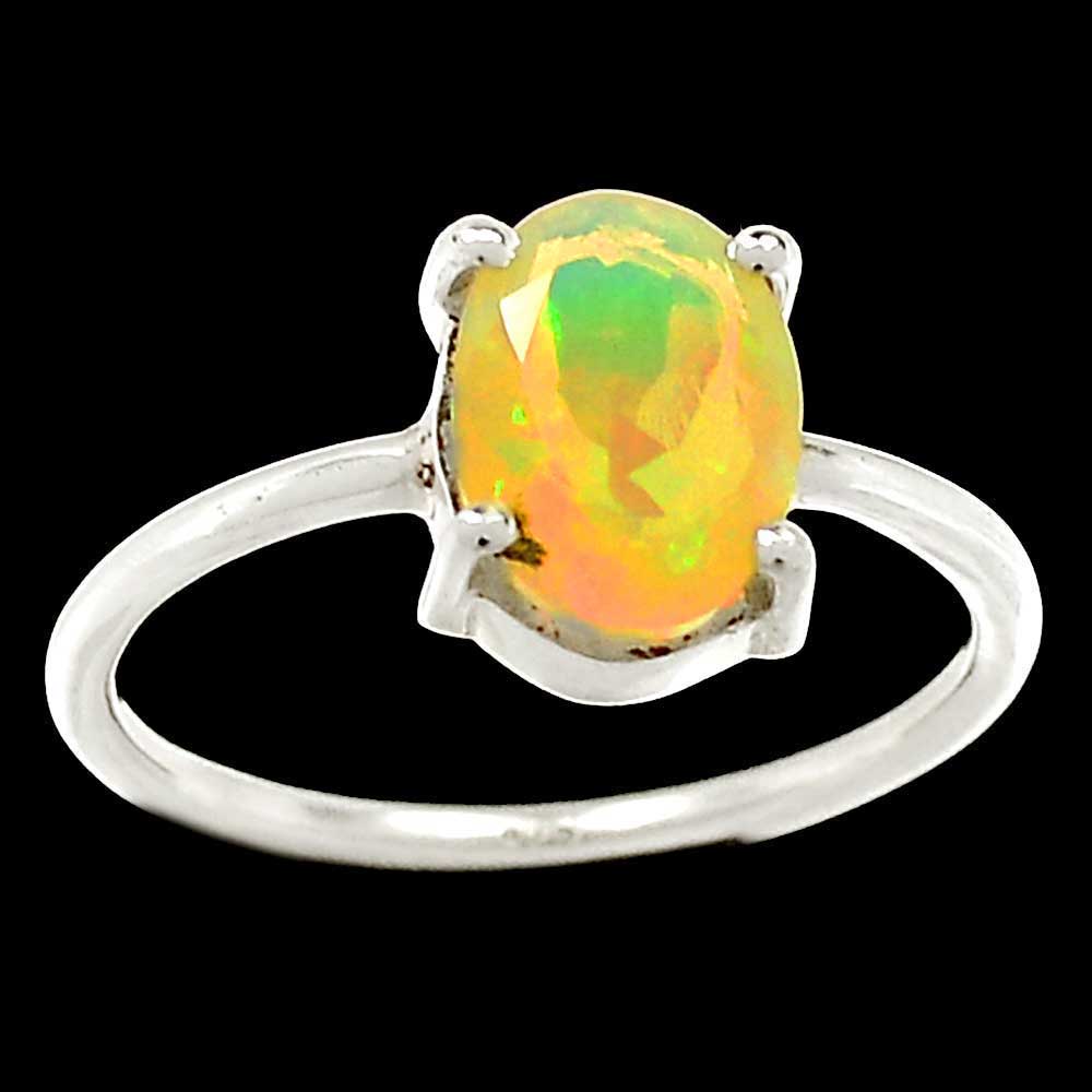 925 Sterling Silver Rings In Genuine Ethiopian opal Gemstone 925SR995_1
