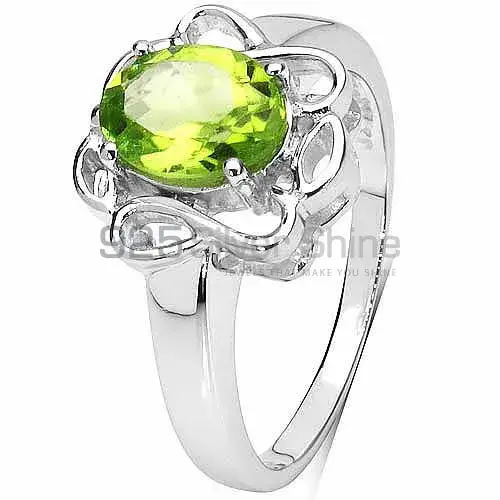 Sterling Silver Peridot Cut Stone Rings 925SR3176_1