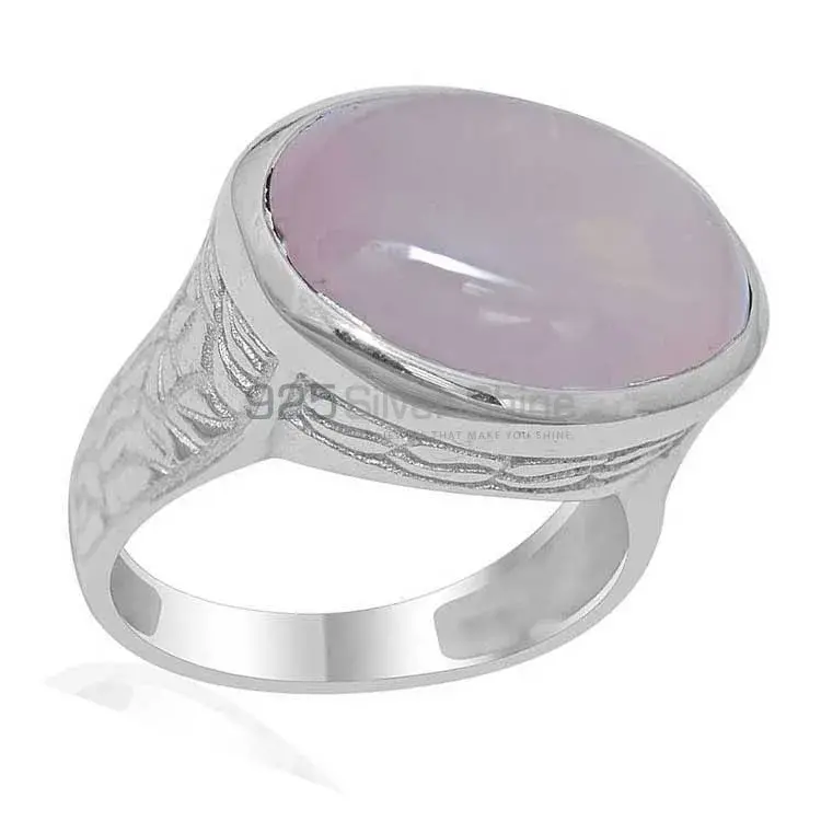 925 Sterling Silver Rings In Genuine Rose Quartz Gemstone 925SR1903_1