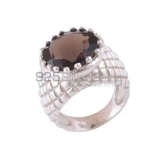 925 Sterling Silver Rings In Genuine Smoky Quartz Gemstone 925SR3507_1