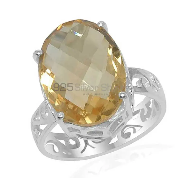 Oval Cut Filigree Citrine Silver Rings 925SR1518_1