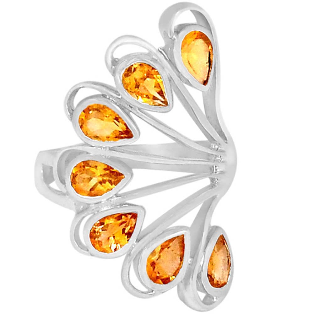 925 Sterling Silver Rings In Natural Citrine Gemstone 925SR914_0