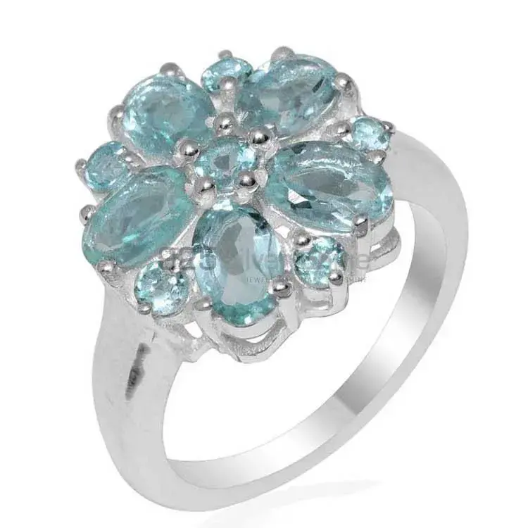925 Sterling Silver Rings In Semi Precious Blue Topaz Gemstone 925SR1756_1